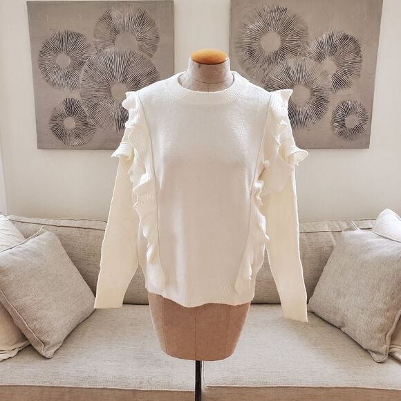 Charter Club Ruffled Sweater Sz Lg - Picture 2 of 11